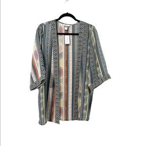 🟢Christopher & Banks Light Weight Open Front Kimono Multicolor Top Size P S/M